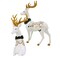 Roman 10.75 In Deer Figurines White Poinsettia Christmas Figurine Set , Christmas Decor Reindeer Elegant